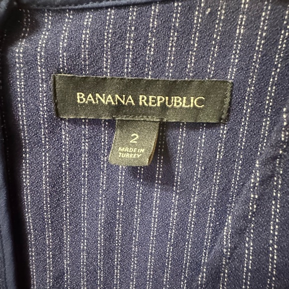 Banana Republic Navy Pinstripe Sleeveless Romper – Size 2 - Picture 3 of 6